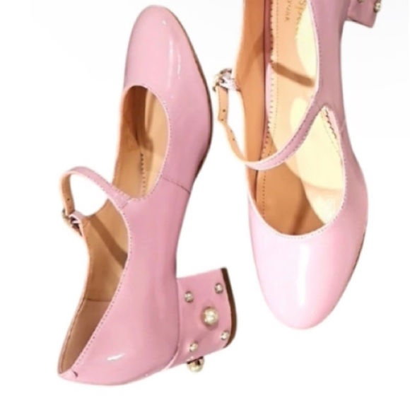 kate spade Shoes - KATE  SPADE PINK PATENT LEATHER WITH PEARL ACCENTS